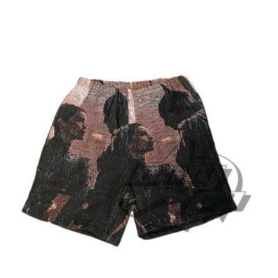 China Anti-Wrinkle Tapestry Blanket Shorts Men's Rug Blanket Pants With Pocket US Size Streetwear Skeleton Bones Tapestri Plus Size Mens Shorts for sale