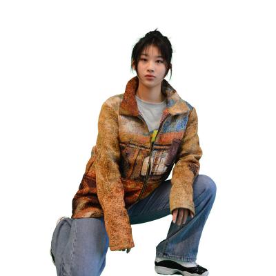 China Women Breathable High Quality Woven Custom Tapestry Jacket for sale