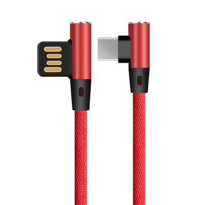 China Mobile Phone Metal 90 Degree Elbow Bend 2A Custom Data Charging And DataTransfer USB Cable for sale