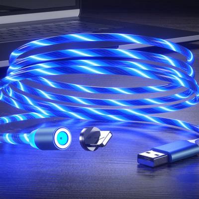 China For Android Mobile Phone Charging Cable Led Magnetic Flame Light Data USB Cable for sale