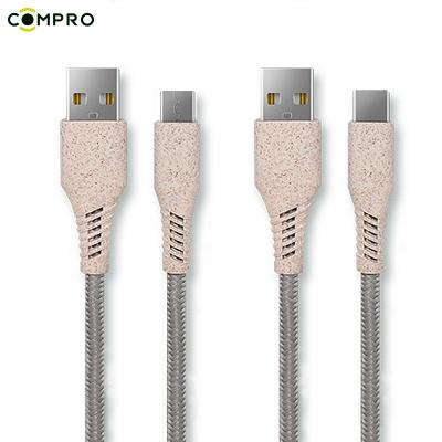 China Can New Design Biodegradable Wheat Straw Biodegradable Phone USB Charger Cable for sale