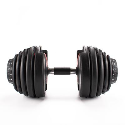 China 2021 New Promotion Good Price Black Rubber Covered Chrome Adjustable Dumbbell Gym Dumbbell Set for sale