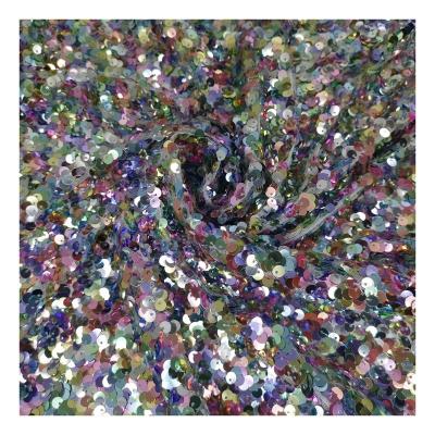 China New Breathable Sequin Mesh Fabric Multicolor Embroidery Samples For Wedding Party Dress Fashion Show Clothes Shirts Textile Creative for sale