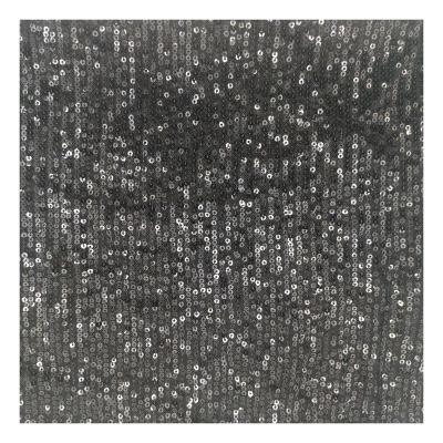 China Hot Sale Black Sequin Embroidery Mesh Fabric 95%Polyester 5%Spandex Waterproof Mesh Fabric Use For Dress Wedding Cloth for sale