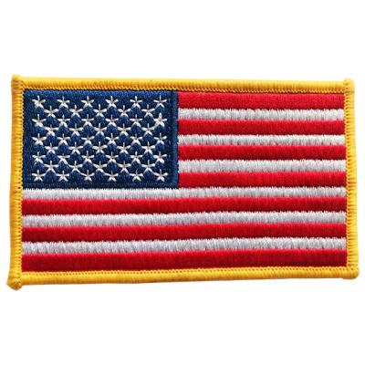 China Handmade Chinese Manufacturer High Quality Customized Embroidered American Flag Patch Back With Paper for sale