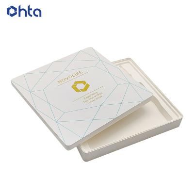 China Recycled Materials Molded Eco Friendly Pulp Recycled Box Packaging 100% Biodegradable Cosmetic Packaging for sale