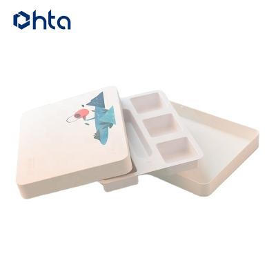 China Molded Modern Stylish 100% Biodegradable Bagasse Pulp Cosmetic Packaging Tray for sale