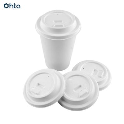 China HTA Sugar Cane Bagasse Non-Refillable Cup Lids Biodegradable Coffee Cup Lid for sale