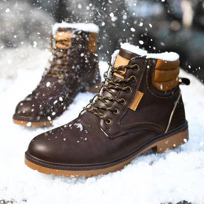 China Fashion trend 2021 men's unique warm winter shoes fashion plush ankle snow boots for sale