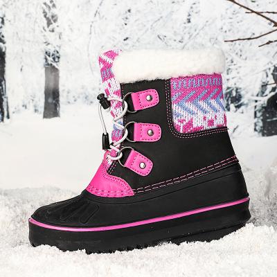 China Fashion Trend Kids Winter Snow Boots Classic Fur Striped Warm Comfortable Shoes For Kids for sale