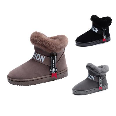 China 2021 Women's Wholesale Warm Winter Fashion Trend Designer Shoes Women's Unique Plush Ankle Snow Boots for sale