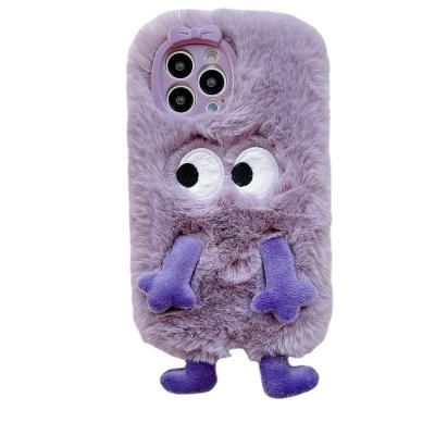 China Shockproof Custom in Winter Soft Plush Doll Phone Case for iphone 14 pro max for sale