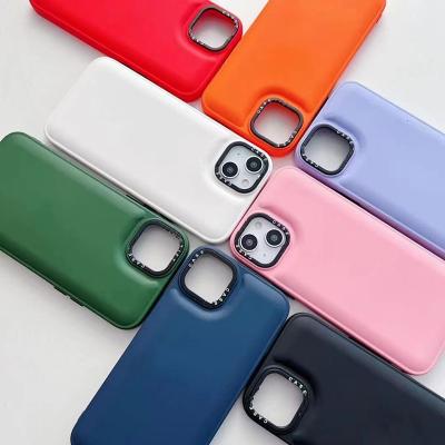 China Supplier Shockproof Top Air Cushion Design Rubber Oil Feel Liquids TPU PC Mobile Phone Back Cover Case For Iphone 12 13 14 for sale