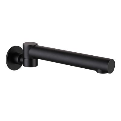 China 180 degree rotation matte black wall mounted bathroom brass tub spout without diverter for sale for sale