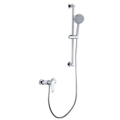 China With Slide Bar Bathroom Wall Mounted Brass Shower Mixer Tap With Slide Bar for sale