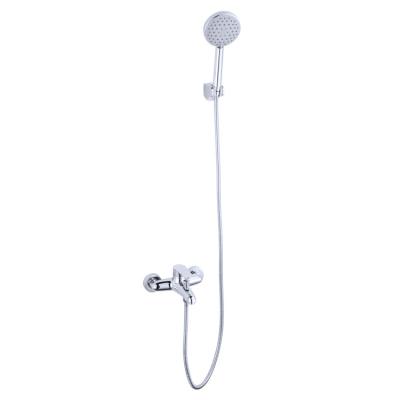 China Sliding Barless Exposed Wall Mounted Brass Shower Mixer Tap With Hand Held Shower for sale