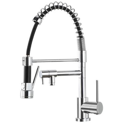 China Modern Commercial Pre-Rinse Kitchen Faucet , High Arc Kitchen Sink Faucet With Lowering Spring for sale