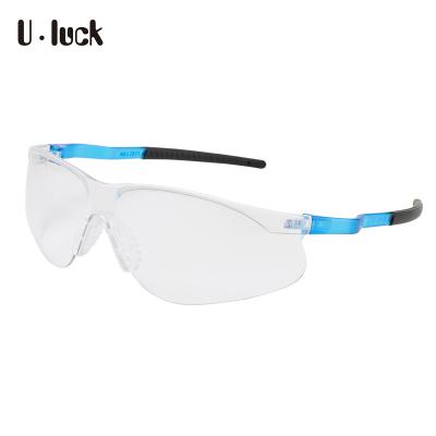 China 400 High Impact Blue Splash Proof Anti-UV400 Dust Resistance Industrial Protective Safety Glasses for sale