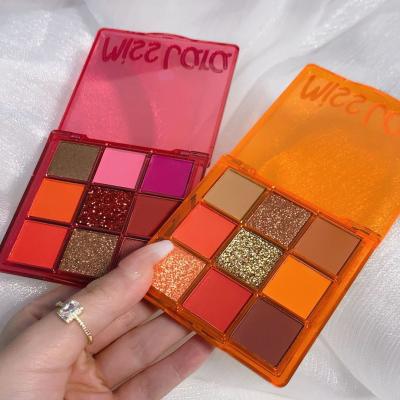 China Factory Direct Sales Nine-color Eyeshadow Palette Waterproof High-Dye Rainbow Flat Stain High Quality Wholesale for sale