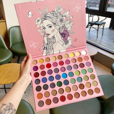 China Hot sale low moq factory sale 63 matte colors waterproof make your own eyeshadow palette with free sample for sale