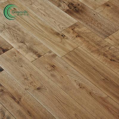 China Greenvills Indoor Flooring 18mm Thickness White Oak Solid Wood Look Light Gray Natural Hardwood Flooring for sale