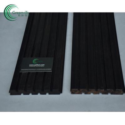 China 2022 New Design Black Solid Grid Panel Modern Bamboo Wall Panel And Screen Wall for sale