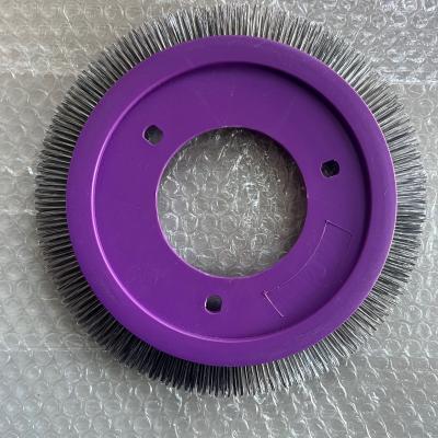 China LK Stenter Machine Parts Brush Wheel Purple Plastic Body Stainless Steel Hair Bristle Nylon Hair Optional for sale