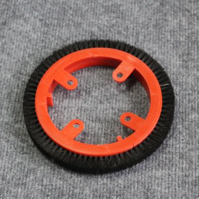 China Stenter Machine Parts Krantz Finishing Machine K10 Type Brush Wheel Red Plastic Body Black Brush Wheel for sale