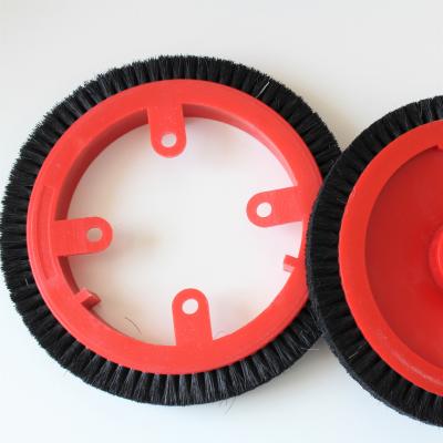 China Krantz Finishing Machine Accessories Stenter Machine Parts Brush Wheel K10 Type Plastic Black Pig Hair for sale