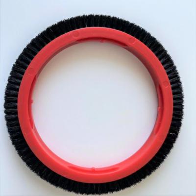 China Textile Setting Machine Spares Stenter Machine Parts Brush Wheel 178mm Outer Dia Black Pig Hair for sale