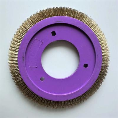 China Textile Finishing LK Stenter Brush Wheel Purple Color Plactic Material Copper Brass Brush Hair for sale