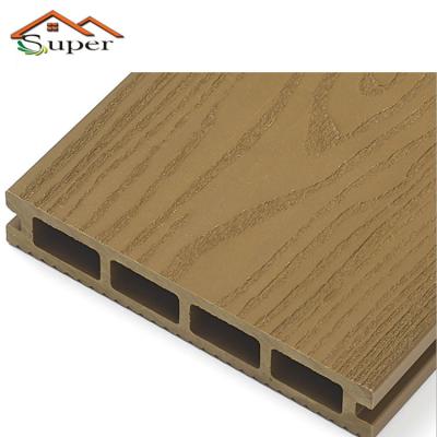 China Brand New Waterproof Wpc Wood Flooring High Tech Decking Board Wpc Deep Embossed Grain 3D Outdoor Factory for sale