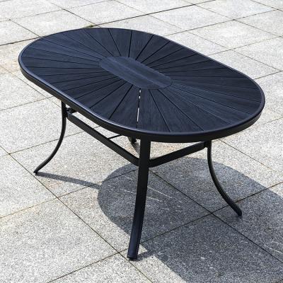 China Good design outdoor tables and simple table and chairs villa courtyard balcony plastic outdoor wood plastic table outdoor leisure chairs for sale