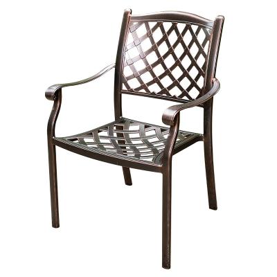 China Good Design Morden Style Cast Aluminum Patio Armchairs Outdoor Lounge Dining Furniture Set for sale