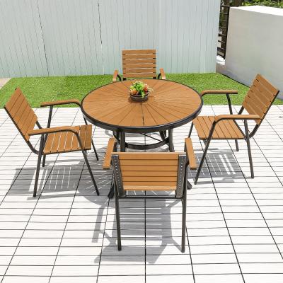 China Good Design New Product Cheap Round Dining Table With 4 Chairs Outdoor Furniture Patio Garden Set for sale