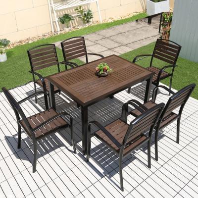 China Good Design Hot Selling Living Room Outside Dining Table And Chairs Patio Wood Outdoor Garden Furniture for sale