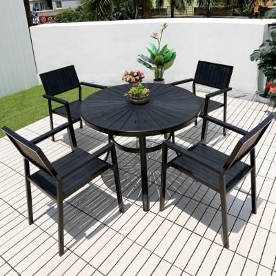 China Good Design Modern Design Cast Aluminum Garden Dining Furniture Outdoor Patio Round Table And Chairs for sale