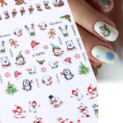 China Other Supply 11 Color Christmas Winter Snowman Snowman Glue Snowman Back Nail Border Nail Stickers Nail Stickers for sale