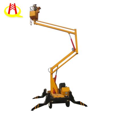 China Towable Boom Lift Pickup Truck Aerial Work Boom Hydraulic Boom Lift Cherry Picker for sale