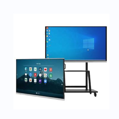 China 55 65 75 Inch Dual System Display Touch Screen Panel Windows Android Smart Portable White Panels Ultra HD 4K For Teaching 55 65 75 85 86 98 100 Inch for sale