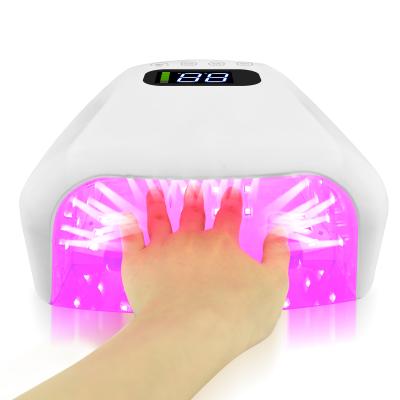 China 8 Hours Cordless Nail Art Led Nail Lamp Rechargeable 64W 96W Led Nail Lamp for sale