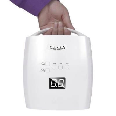 China ABS 54W Wireless Rechargeable High Power Two Hands Gel UV Led Nail Lamps for sale