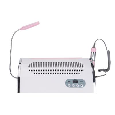 China 2018 ABS+stainless steel new universal all-in-one nail lamp 54W nail drill 25000RPM vacuum cleaner machine for sale