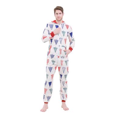 China Breathable Mens Overalls 4Xl Mens Onesie Woman Family Christmas Matching Zipper Pajamas With Hood for sale