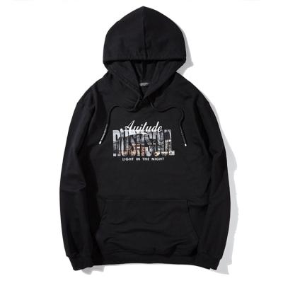 China Heavy Logo Printing Anti-pilling Embroidery Blank Mens Oversized Cotton Best Hoodie Men Custom Black Hoodie for sale