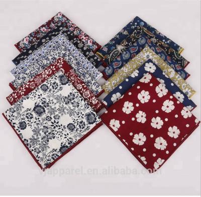 China Soft Handkerchief Cotton Handkerchief Floral Custom Printing Design Your Own Pocket Square for sale