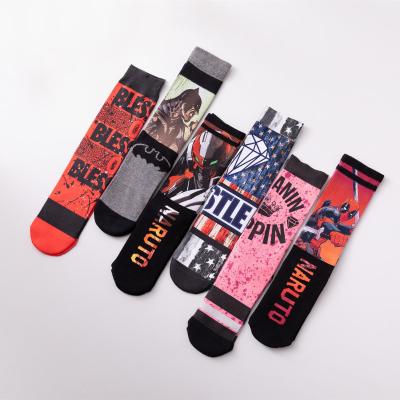 China Wholesale High Quality Antibacterial Custom 3D Cartoon Logo Printing Socks For Men for sale