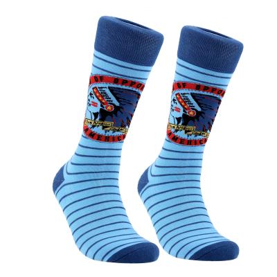 China Antibacterial Custom Your Custom Logo Cotton Mens Colorful OEM Design Crew Socks Dress Sock for sale