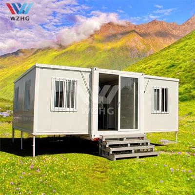 China Post Modern Luxury Prefab Steel Container House Flat Pack Villa Floating Home With Solar Trailer for sale