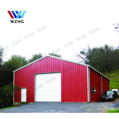 China Easily Assembled Prefab 18M2 Car Garage Parking Lot , 60M2 Color Steel Garden Sheds Steel Structure 2 Car Garage for sale